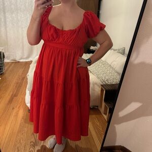 Bright red Arula Midi Dress